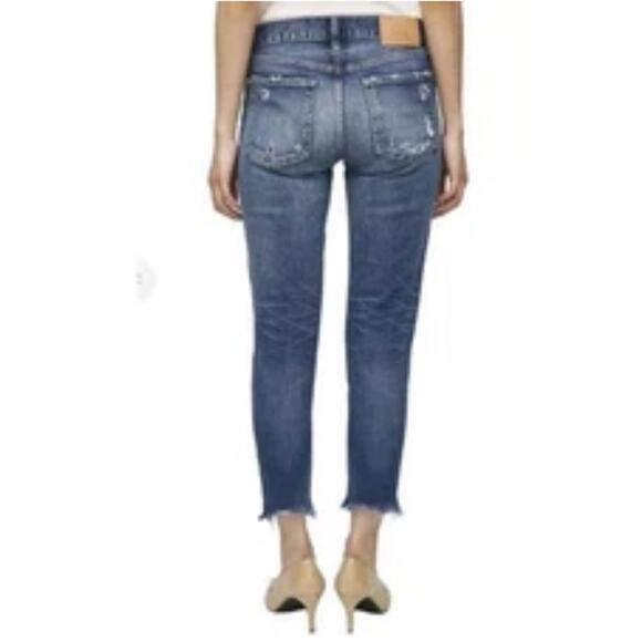 Moussy Vintage Ridgewood Distressed Cropped Skinny Jeans Medium Wash Size 26 - Picture 3 of 13